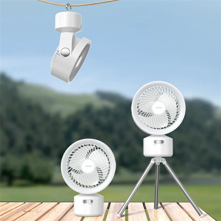 USAMS US-ZB258 Multi-Functional Outdoor Fan with Adjustable Light and Silent Oscillation USAMS US-ZB258 Multi-Functional Outdoor Fan with Adjustable Light and Silent Oscillation